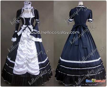 Renaissance Gothic Lolita Blue Dress Ball Gown Prom