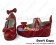 Red Round Toe Wedge Heel PU Lolita Shoes