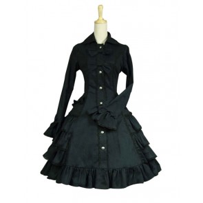 Gothic Lolita Cosplay Victorian Coat Reenactment Steampunk Stage Black Dress Costume