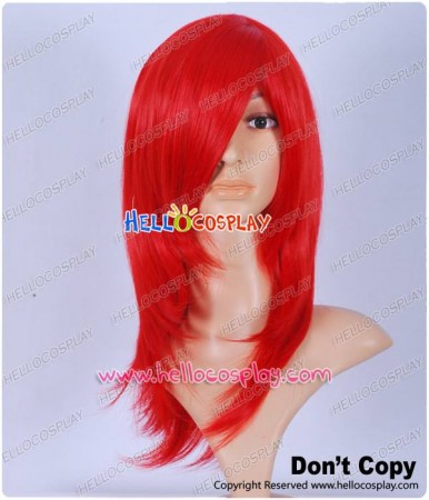 Bright Red Cosplay Wavy Wig