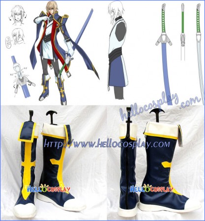 BlazBlue Cosplay Jin Kisaragi Boots Dark Blue