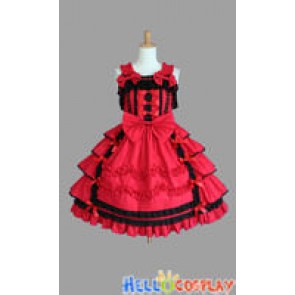 Sweet Lolita Gothic Punk Classical Red Dress