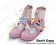 Matt Pink White Bow Lacing Straps Chunky Princess Lolita Shoes