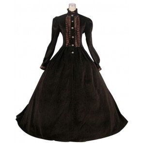 Civil War Victorian Punk Velvet Dress Ball Gown Prom