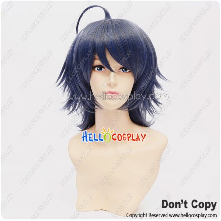 Yowamushi Pedal Cosplay Sangaku Manami Wig Short Dark Blue Gray Black