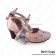 Sweet Lolita Shoes Pink Chunky Crossing Straps Pearl Chain Scalloped