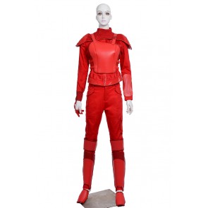 The Hunger Games 3 Mockingjay Katniss Everdeen Cosplay Costume Red Uniform