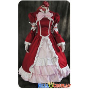 Black Butler Cosplay Elizabeth Ethel Cordelia Midford Red Dress Costume