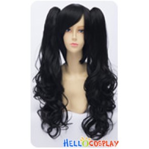 Wig Lolita Cosplay Curly Long Clip On Double Ponytails Black