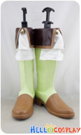 Love Live Cosplay Shoes Rin Hoshizora Boots Green Brown