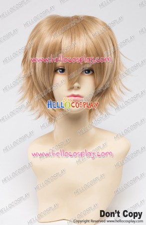 Wig 30CM Cosplay Light Golden Blonde Universal Short Layered