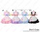 Sweet Fluffy Lace Bow Knots Stars Cosplay Maid Dress Costume