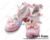 Mirror Pink White Ruffle Bows Straps Chunky Princess Lolita Shoe