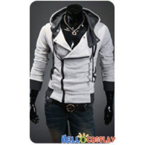Assassin's Creed Cosplay Jacket With Hood Costume Light Gray