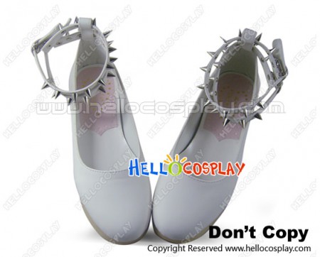 Classical White Rivets Ankle Strap Platform Punk Lolita Shoes