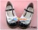 White Black Heart Shaped Ruffle Low Flat Princess Lolita Shoes