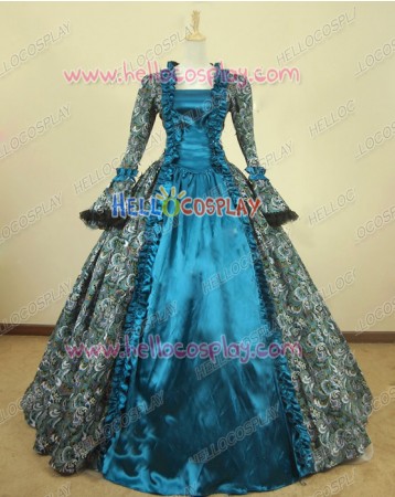 Victorian Lolita Georgian Reenactment Gothic Dress Emerald Floral