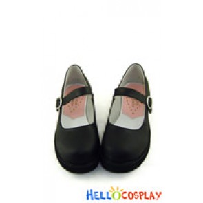 Black Daily Single Strap Platform Sweet Lolita Shoes