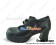 Matte Black Satin Ruffle Double Straps Chunky Sweet Lolita Shoes