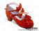 Mirror Red Three Bows Ruffle Chunky Princess Lolita Shoes