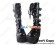 Punk Lolita Boots Black Matte Chunky Straps Lace Up Buckles