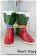 Angelic Layer Shoes Cosplay Mao Green Red Short Boots