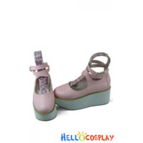 Pink Ankle Strap Platform Punk Lolita Shoes