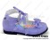 Purple Ruffle Bow Crossing Straps Chunky Sweet Lolita Shoes