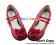 Matt Wine Red Ruffle Instep Straps Chunky Princess Lolita Shoes
