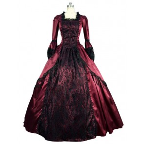 Victorian Lolita Marie Antoinette Lace Gothic Lolita Dress Burgundy