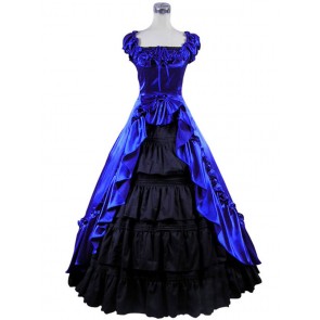 Renaissance Gothic Reenactment Dress Ball Gown Blue Dress
