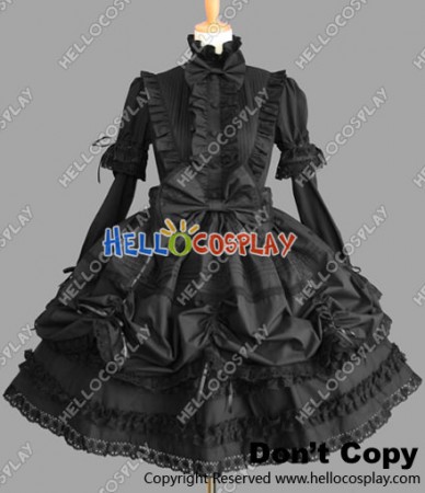 Victorian Gothic Punk Black Lolita Dress