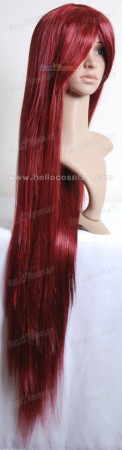 Dark Red Cosplay Long Wig 003