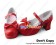 Lolita Shoes Red Matte White Lace Chunky Single Strap Sweet Bow