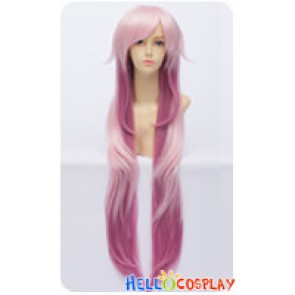 K Anime Cosplay Neko Cat Wig Curly Long Layered Gradient Color Pink