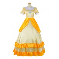 Super Mario Bros Cosplay Princess Daisy Dress Costume