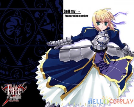 Fate Stay Night Saber Cosplay Costume Dark Blue