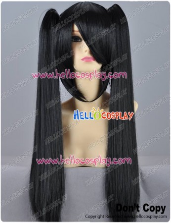 Black Cosplay Wig Clip On Ponytails