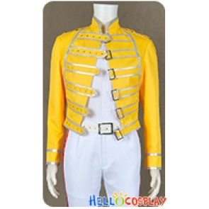 Queen Band Lead Vocals Freddie Mercury Jacket Cosplay Costume Yellow