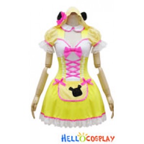 Angel Feather Cosplay Yellow Winnie Maid Dress Costume