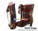 Brown Satin Lace Ruffle Chunky Princess Lolita Boots