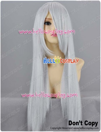 Silver White Straight Long Cosplay Wig 70cm