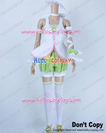 Vocaloid 2 Cosplay Costume Rin Kagamine Green Pink Uniform