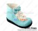 Blue White Three Bows Platform Princess Lolita Short Boots