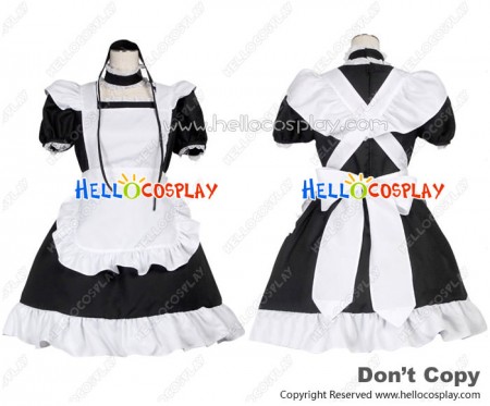 Sweet Lace White Black Cosplay Maid Dress Costume