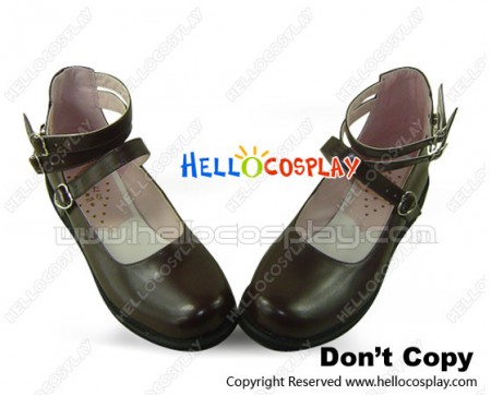 Brown Ankle Straps Flat Sweet Lolita Shoes
