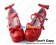 Sweet Lolita Shoes Red Matte Chunky Crossing Straps Lace Bows