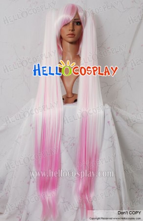 Vocaloid 2 Hatsune Miku White Pink Cosplay Wig