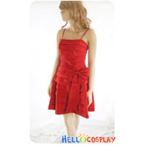 Party Cosplay Red Lady Ball Gown Sling Dress Costume