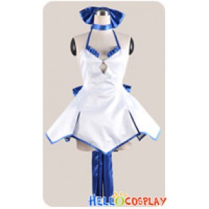 Fate Stay Night Fate Zero Cosplay Saber Blue White Dress Costume